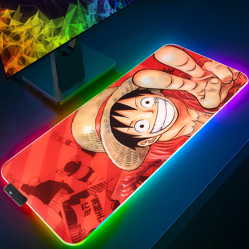 LED Mouse Pad One Piece Luffy  - Gaming Keyboard No Rgb ulasan dan harga