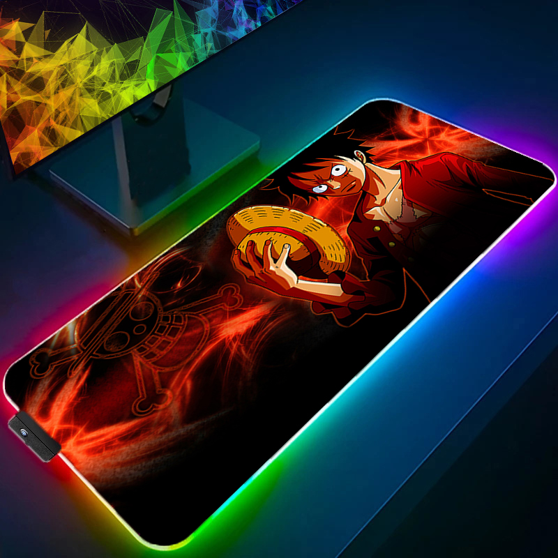 LED Mouse Pad One Piece Luffy  - Gaming Keyboard No Rgb ulasan dan harga