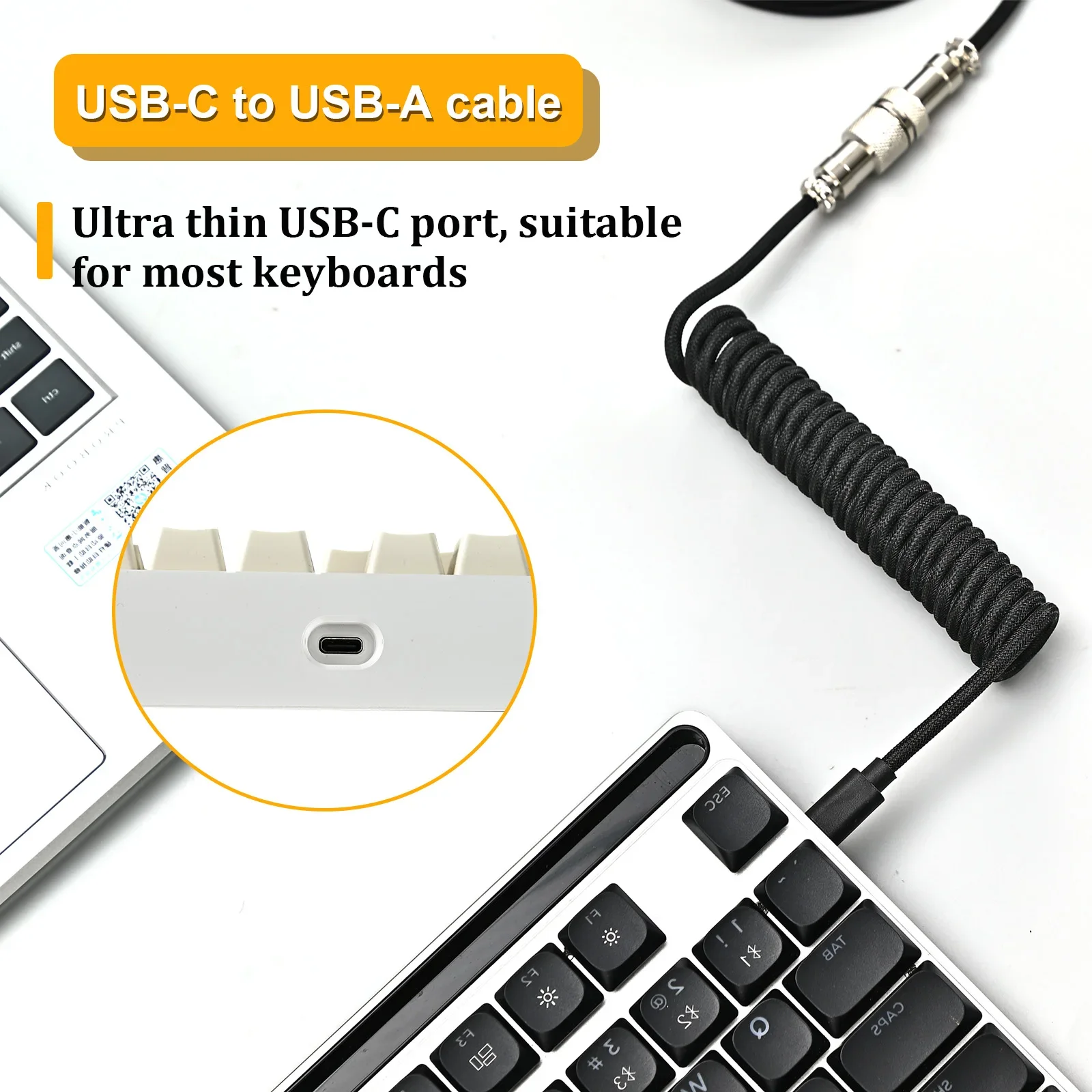 New Type C Coiled Cable USB Av - Gaming Keyboard Types ulasan dan harga