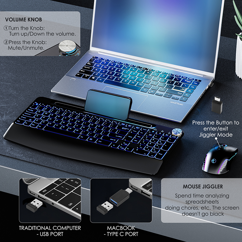 2.4G&Type-C Wireless Keyboard  - Gaming Keyboard No Rgb ulasan dan harga