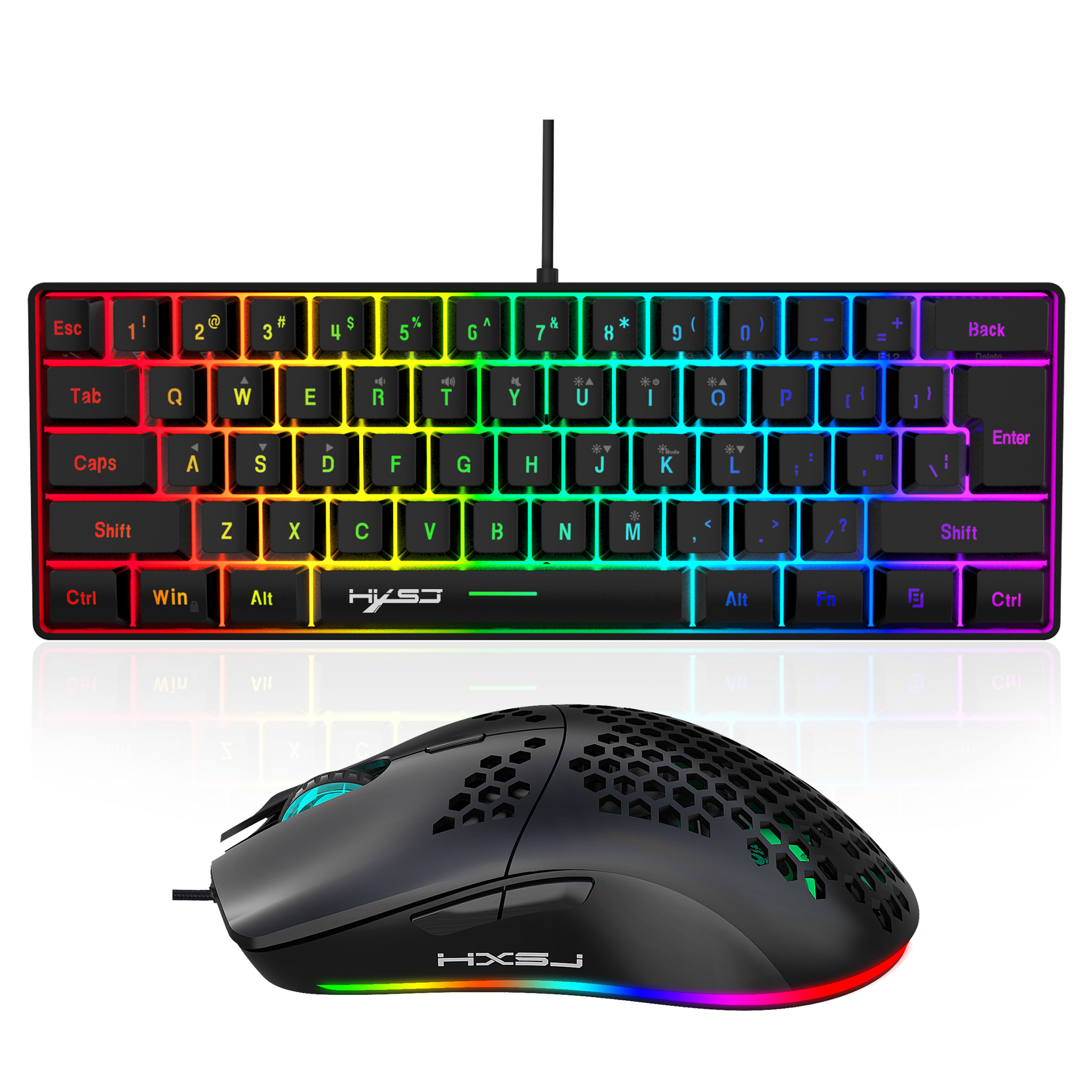 Hot selling HXSJ 61 keys V700  - Gaming Keyboard No Rgb ulasan dan harga