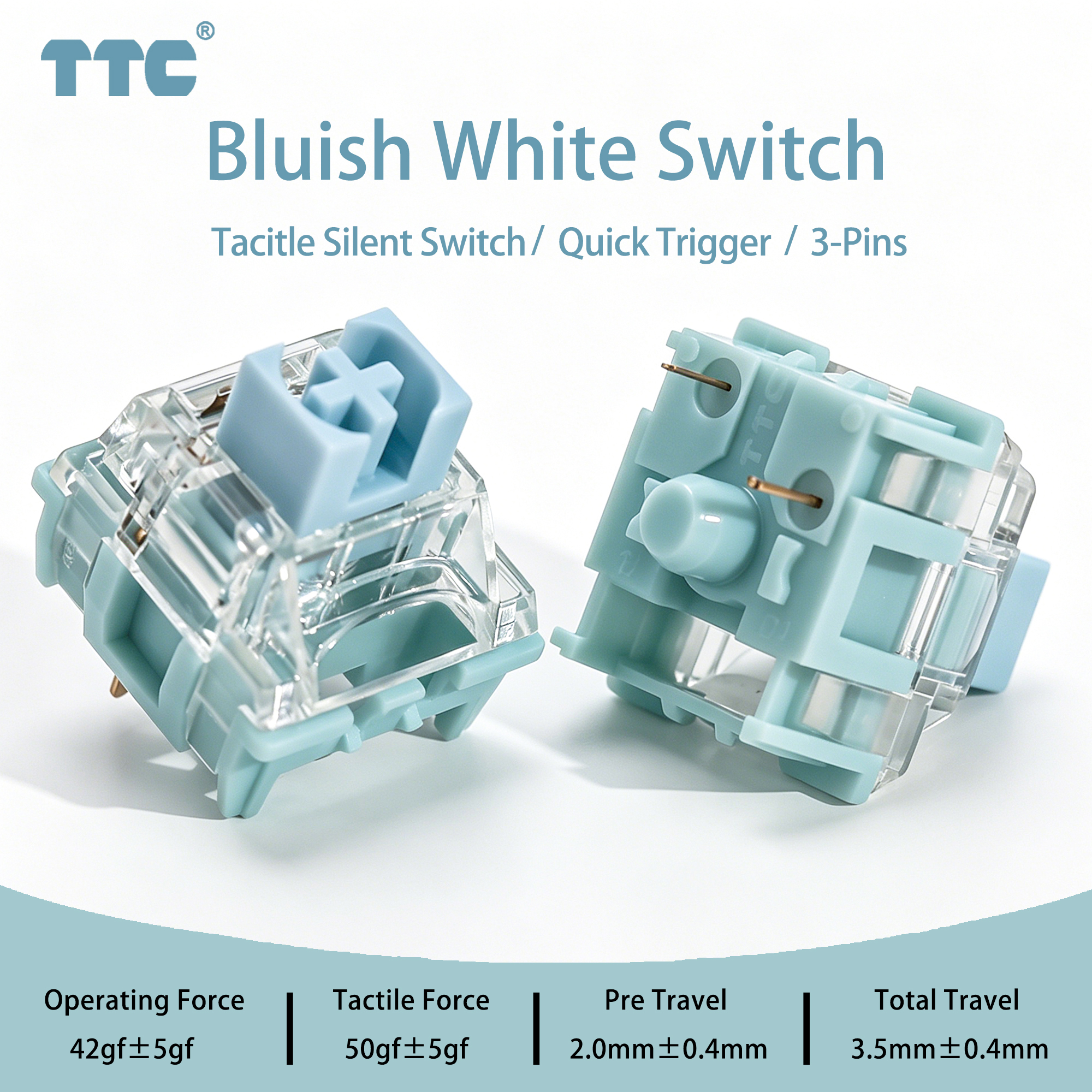 TTC Bluish White Silent Switch - Gaming Keyboard No Rgb ulasan dan harga