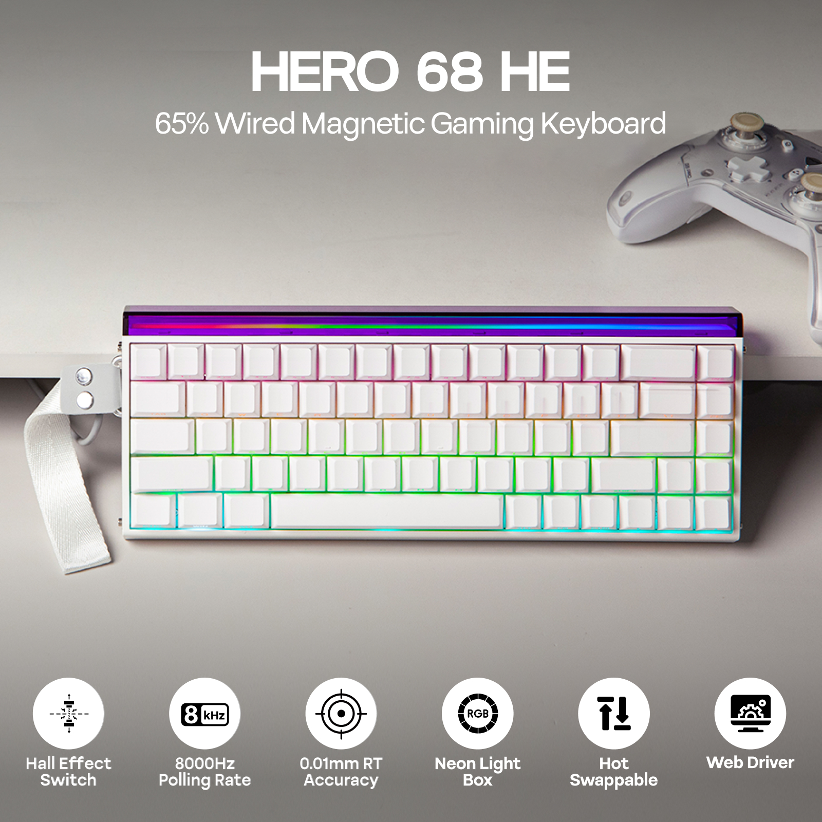 AULA Hero68 HE 65% ANSI QWERTY - Gaming Keyboard Hall Effect Switches ulasan dan harga