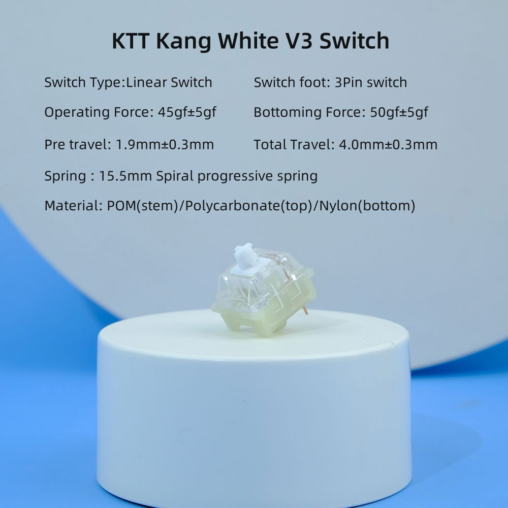 KTT Kang White V3 Switches Mec - Gaming Keyboard No Rgb ulasan dan harga