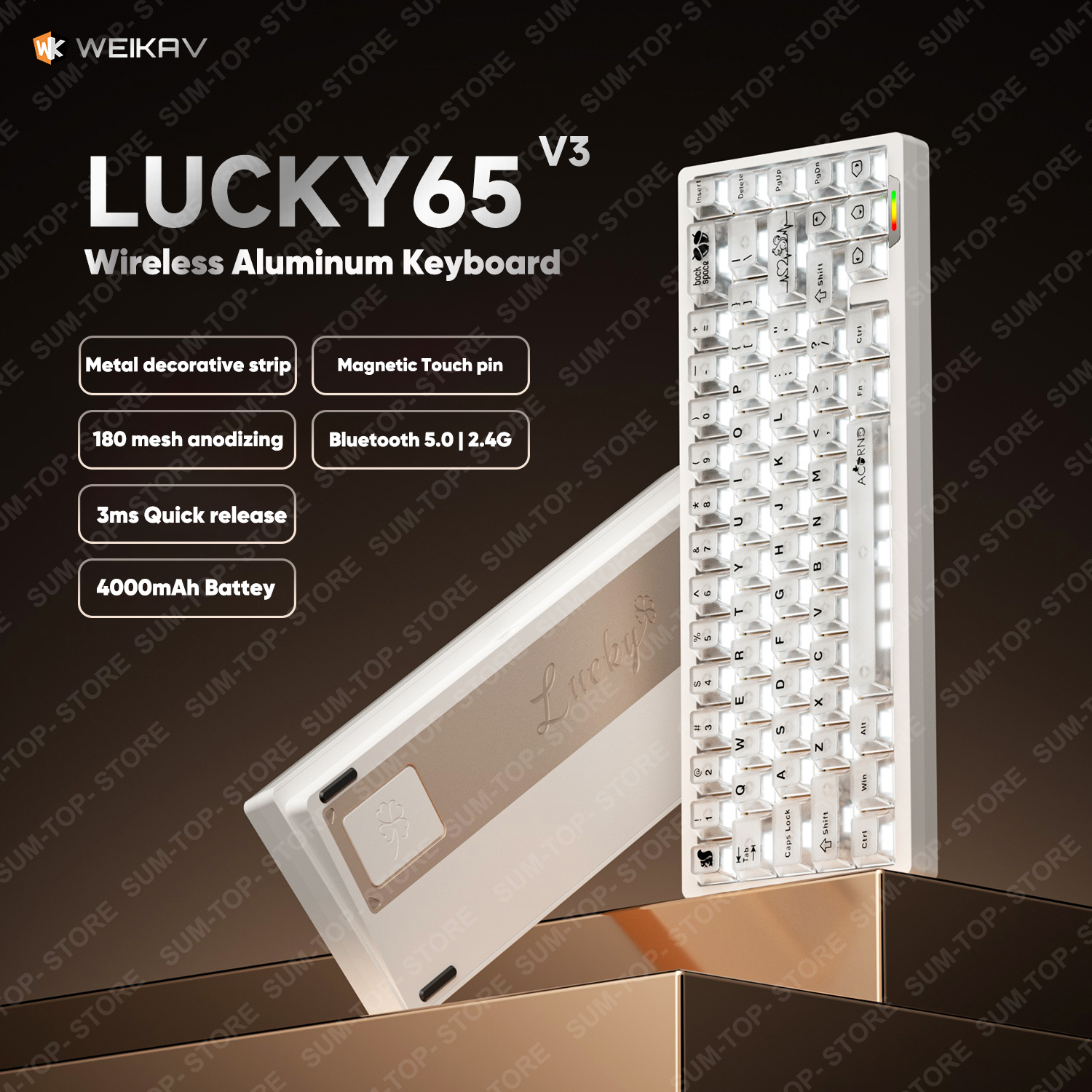 Weikav Lucky65 V3 NUT65 Wirele - Aluminum Case 65 ulasan dan harga