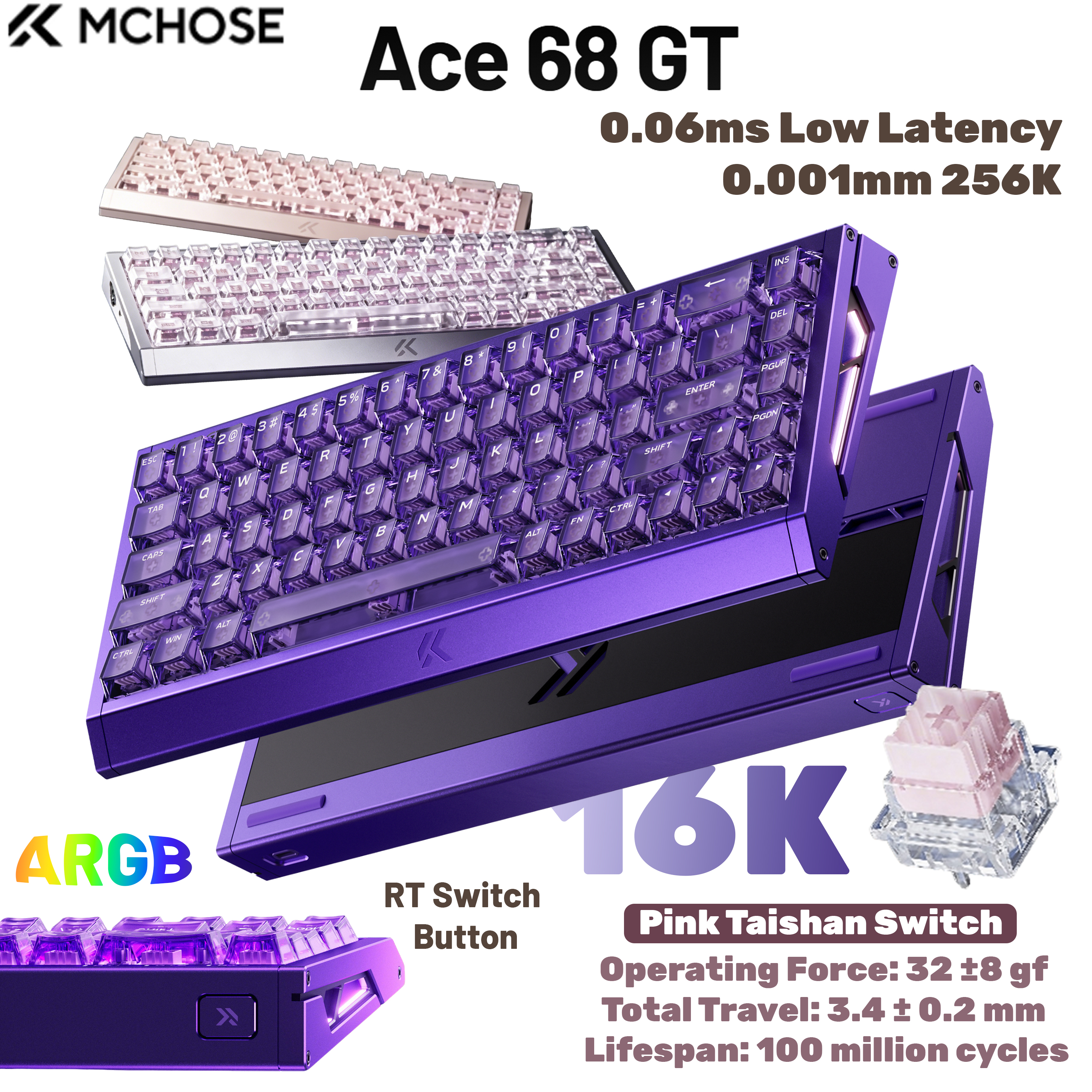 MCHOSE Ace 68 GT Aluminum Allo - Aluminum Case 65 ulasan dan harga