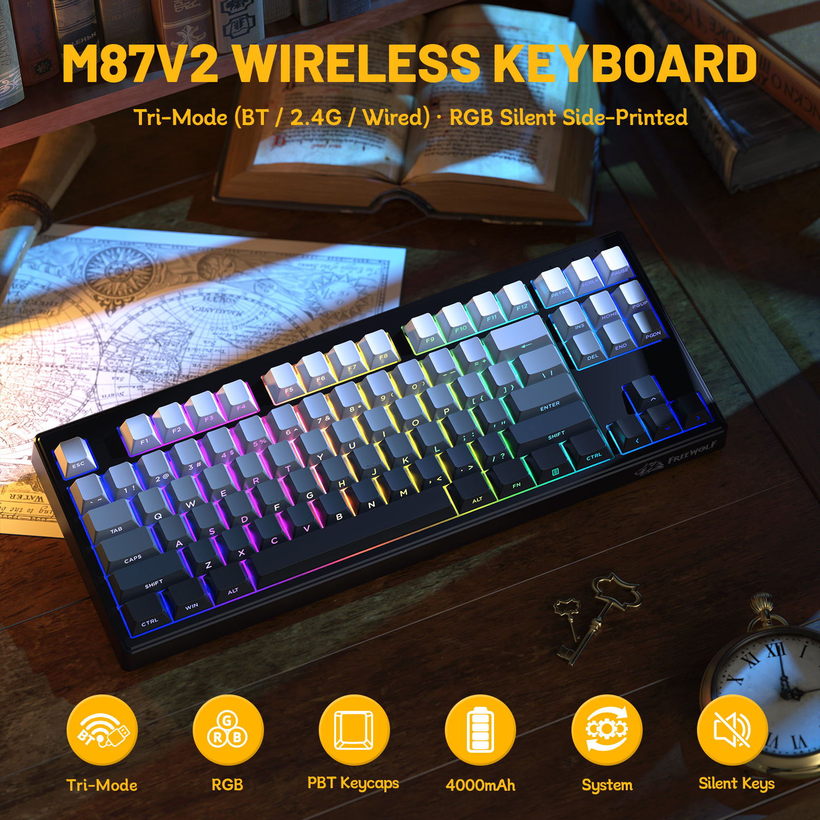 MAMBASNAKE x ZIYOULANG M87V2 8 - Gaming Keyboard That Is Quiet ulasan dan harga