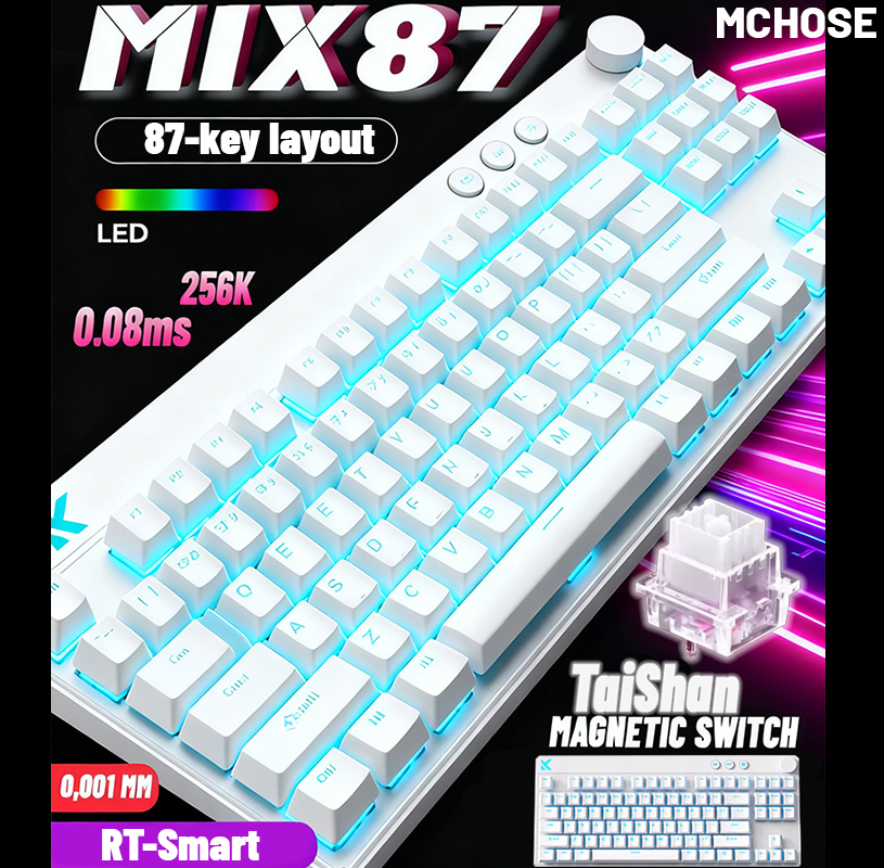 MCHOSE Mix 87 Magnetic Axis Ca - Gaming Keyboard Hall Effect ulasan dan harga